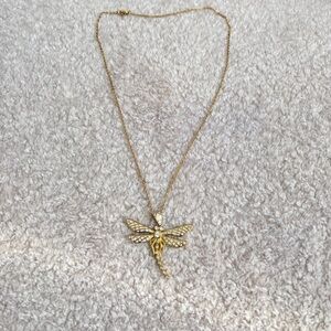 Gold Dragonfly Pendant Necklace!!  Fine stainless steel jewelry!!